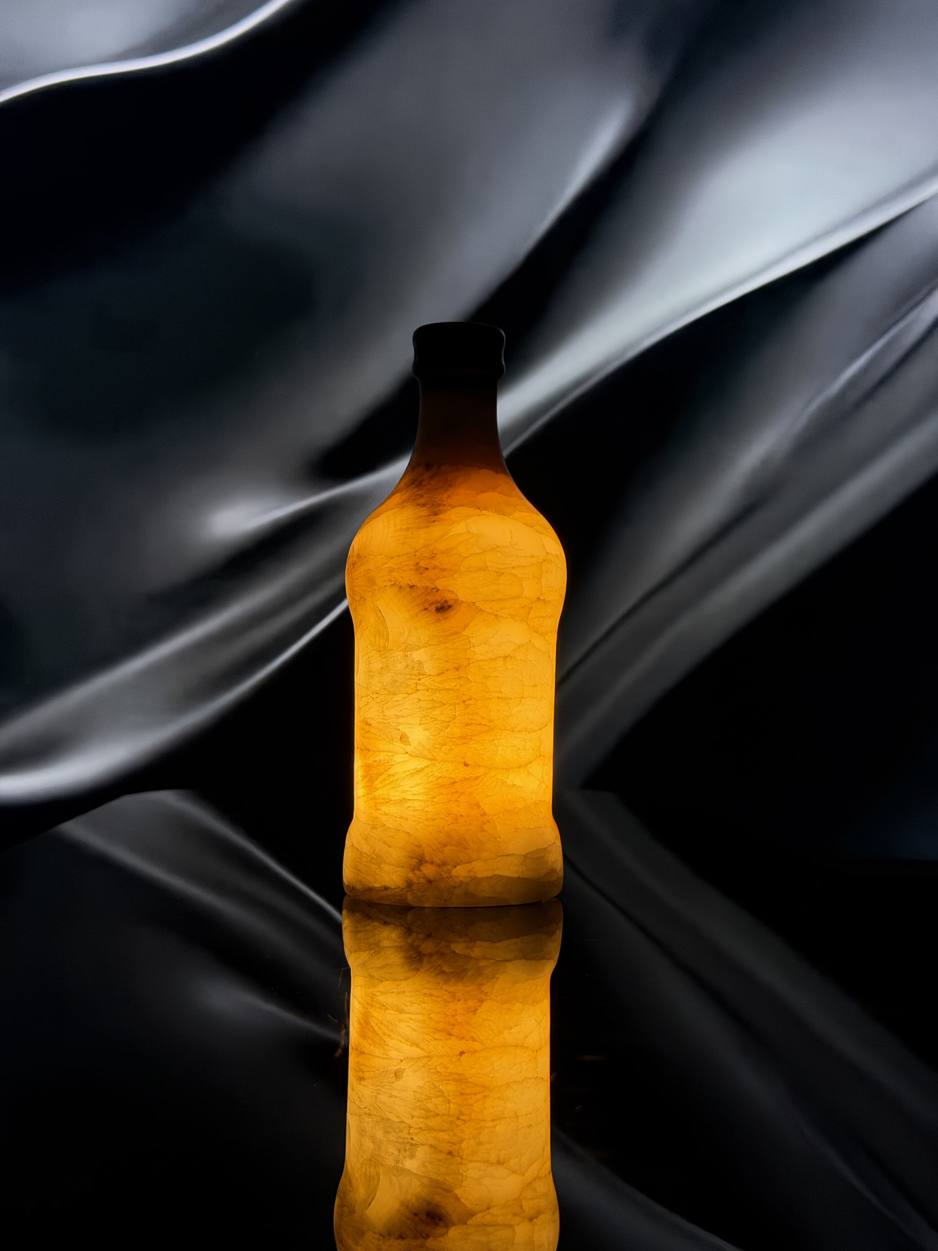 Luminous Amber Bottle Lamp