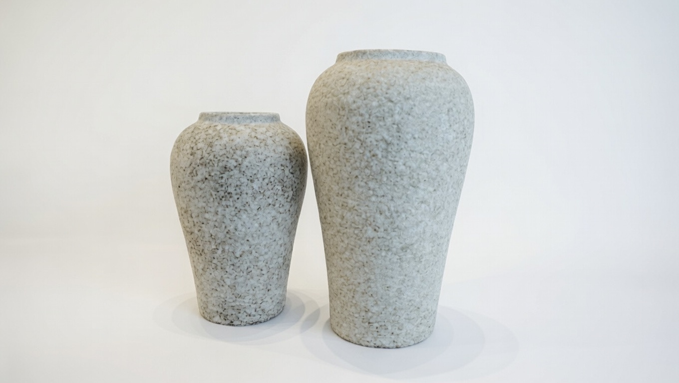 The Granite Duo — Classic Urn Vase Set